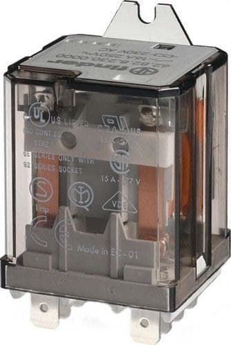 FINDER - Relé de potencia sin aleta de fijación en la parte posterior, 2NA, 16A, AgCdO, 230V AC