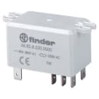 FINDER - Relé de potencia + Faston 250 SERIE 66 con aletas de fijación en la parte superior, 2 contactos conmutados, 30A, AgCdO, 230V AC