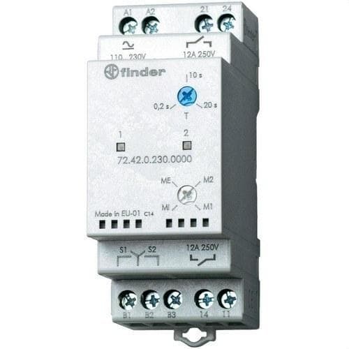 FINDER - Relé de alternancia SERIE 72, 2NA, 12A, AgCdO, 24V AC/DC (emb.1u)