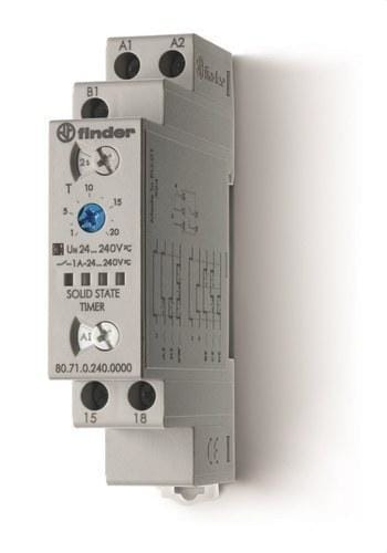 FINDER - Temporizador modular multifunción SERIE 80 con salida a estado sólido, 1NA, 1A, 24...240V AC/DC (emb.1u)