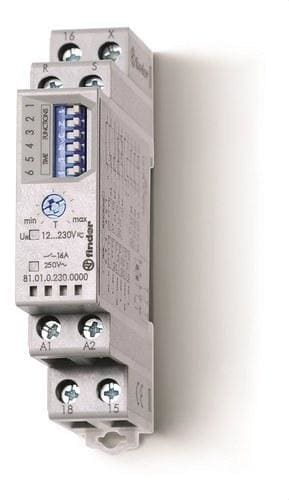 FINDER - Temporizador modular multifunción SERIE 81, 1 contacto conmutado, 16A, 12...230V AC/DC (emb.1u)