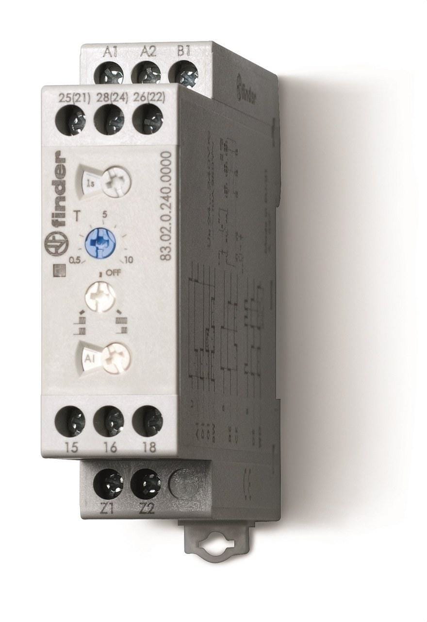 FINDER - Temporizador modular multifunción SERIE 83, 2 contactos conmutados, 12A, 24...240V AC/DC