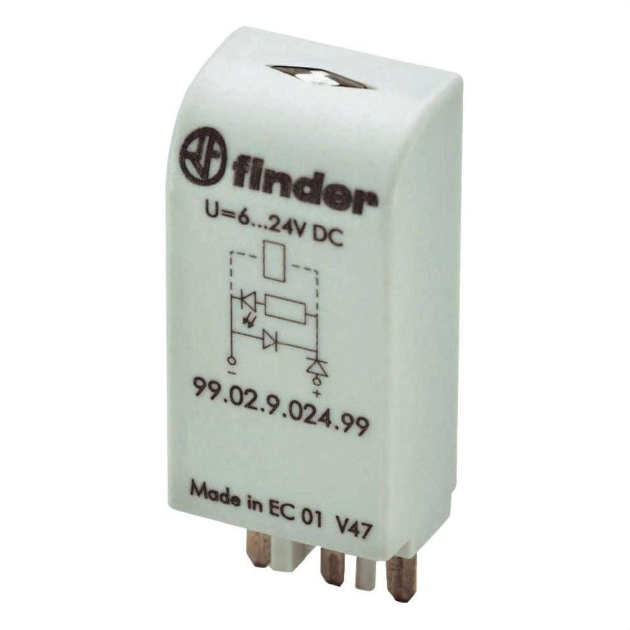 FINDER - Módulo de señalización y protección CEM SERIE 99, 110...240V AC/DC, LED indicador + varistor