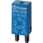 FINDER - Módulo de señalización y protección CEM SERIE 99, 110...220V AC/DC, LED indicador + varistor verde