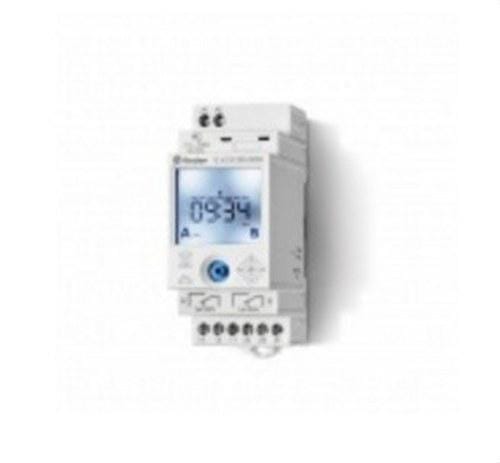 FINDER - Interruptor horario semanal Astro SERIE 12, NFC, ancho 35mm, 2 contactos conmutados, 16A 110/230V AC/DC reserva de marcha