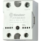 FINDER - Relé de estado sólido SERIE 77, 1 salida NA 25A, montaje en panel, 24V DC, salida 230V AC, tipo relé, conexión zero crossing