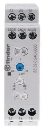 FINDER - Temporizador modular multifunción SERIE 83, 2 contactos conmutados, 12A, 24...240V AC/DC (emb.1u)