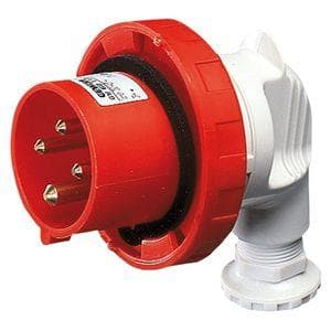 GEWISS - Clavija 90° móvil conexionado de tornillo 3P+N+T 16A 380-415V 50-60Hz 6h rojo IP67