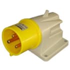 GEWISS - Clavija fija de pared 90° conexionado de tornillo 3P+T 16A 100-130V 50-60Hz 4h amarillo IP44