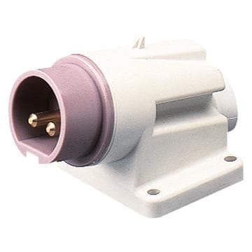GEWISS - Clavija fija de pared a 90° conexionado de tornillo 2P 16A 20-25V 50-60Hz violeta IP44