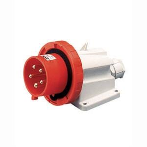 GEWISS - Clavija fija de pared 90° 3P+T 63A 380-415V 50-60Hz 6h rojo IP67