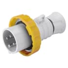 GEWISS - Clavija móvil recta HP conexionado de tornillo 3P+T 16A 100-130V 50-60Hz 4h amarillo IP66/67/68/69