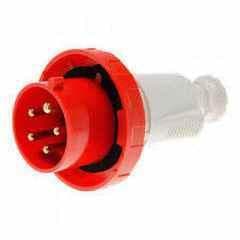 GEWISS - Clavija móvil recta HP conexionado de tornillo 3P+N+T 32A 380-415V 50-60Hz 6h rojo IP66/67/68/69