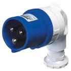 GEWISS - Clavija 90° móvil conexionado de tornillo 3P+T 16A 200-250V 50-60Hz 9h azul IP44