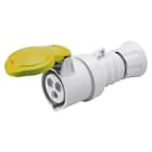 GEWISS - Base móvil recta HP conexionado de tornillo 2P+T 16A 100-130V 50-60Hz 4h amarillo IP44/54