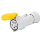 GEWISS - Base móvil recta HP conexionado de tornillo 3P+T 16A 100-130V 50-60Hz 4h amarillo IP44/54