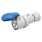 GEWISS - Base móvil recta HP conexionado de tornillo 2P+T 16A 200-250V 50-60Hz 6h azul IP44/54