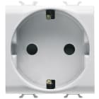 GEWISS - Base 2 módulos 2P+T 16A 250V AC con borne de apriete frontal norma alemana blanco