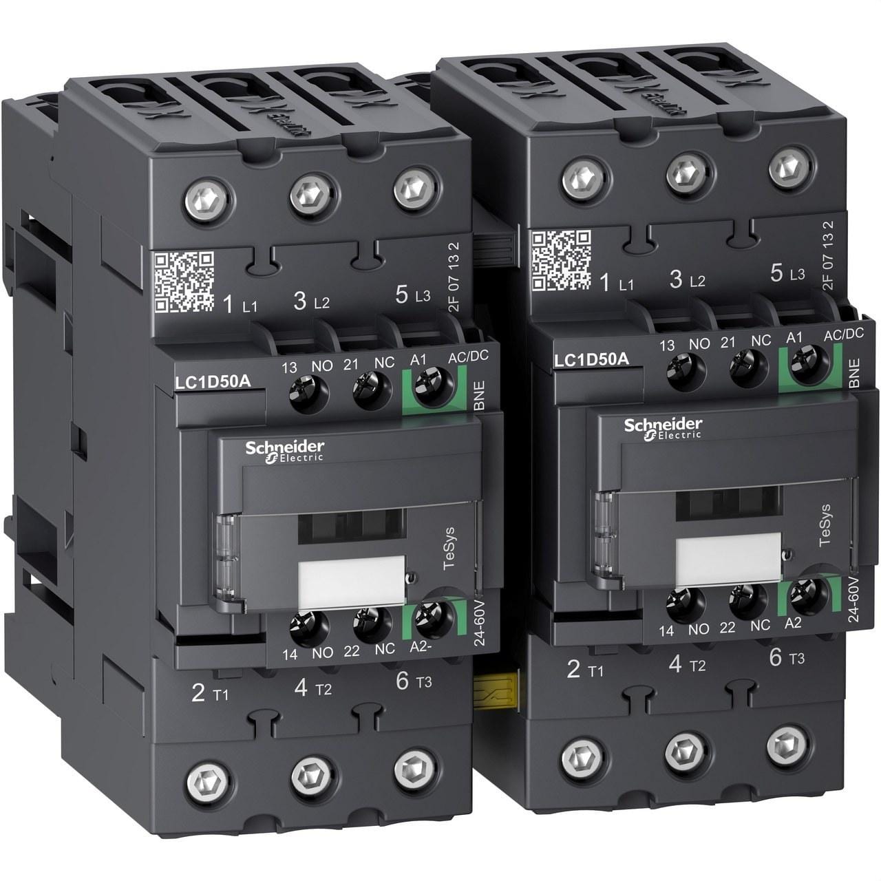 Schneider Electric - Contactor inversor TeSys 3P AC3 50A 24-60V AC/DC
