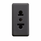 GEWISS - Base 2P+T 10-15A 250-125V AC 1 módulo norma euroamericana negro