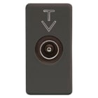 GEWISS - Base coaxial de TV 1 módulo pasante 5dB apantallado clase A conector IEC M 9,5mm negro