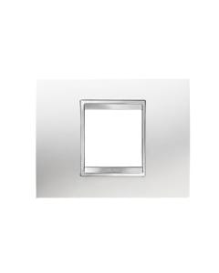 GEWISS - Placa Lux 2 módulos en tecnopolímero blanco leche