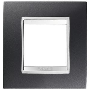 GEWISS - Placa Lux International 2 módulos en tecnopolímero barnizado gris pizarra