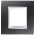 GEWISS - Placa Lux International 2 módulos en tecnopolímero barnizado gris pizarra