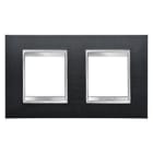 GEWISS - Placa Lux International con 2+2 módulos horizontales en tecnopolímero barnizado gris pizarra