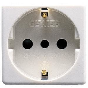 GEWISS - Base SYSTEM P30 2P+T 16A 250V AC 2 módulos norma italiana/alemana blanco
