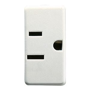 GEWISS - Base 2P+T 15A 250-125V AC con clavijas planas paralelas horizontales 1 módulo norma USA blanco