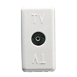 GEWISS - Base coaxial de TV terminada 20dB 75Om carga resistiva conector IEC H 9,5mm 1 módulo blanco