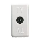 GEWISS - Base coaxial de TV terminada 20dB 75Om carga resistiva conector IEC H 9,5mm 1 módulo blanco