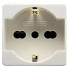 GEWISS - Base P40 2P+T 16A bivalente 250V AC 2 módulos norma italiana/alemana blanco