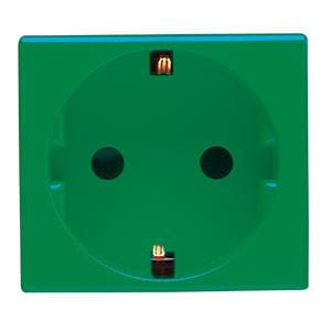 GEWISS - Base SYSTEM 2P+T 16A 250V AC 2 módulos norma alemana para líneas dedicadas verde