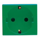 GEWISS - Base SYSTEM 2P+T 16A 250V AC 2 módulos norma alemana para líneas dedicadas verde