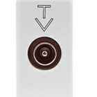 GEWISS - Base coaxial de TV 1 módulo directa con paso de corriente apantallado clase A conector IEC M 9,5mm blanco