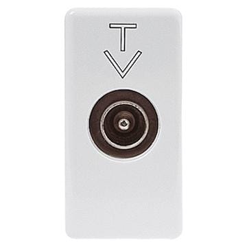 GEWISS - Base coaxial de TV 1 módulo pasante 10dB apantallado clase A conector IEC M 9,5mm blanco