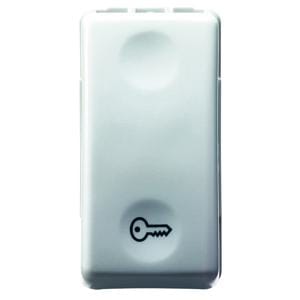 GEWISS - Pulsador 1P 250V AC NA de 10A símbolo de llave 1 módulo blanco