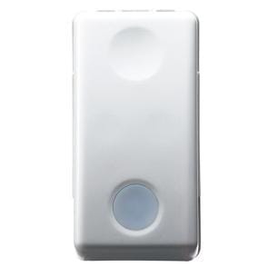 GEWISS - Interruptor 1P 250V AC 16AX luminoso con lente neutra reemplazable 1 módulo en blanco