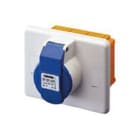 GEWISS - Base industrial de pared a norma IEC 309 2P+T 16A 220V gris RAL7035 IP44