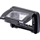 GEWISS - Placa estanca autoportante 4 módulos en negro tóner