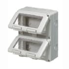 GEWISS - Contenedor estanco con 4x2 módulos verticales en gris RAL 7035 para aparatos IP55