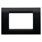 GEWISS - Placa Virna 3 módulos en tecnopolímero negro tóner acabado brillante