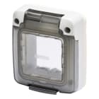 GEWISS - Tapa COMBI IN con puerta rígida transparente ahumada 2 módulos gris RAL7035 IP65