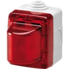 GEWISS - Testigo de señalización 230V 15W en gris RAL 7035 con difusor rojo IP55