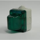 GEWISS - Testigo de señalización 230V 15W en gris RAL 7035 con difusor verde IP55