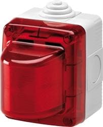 GEWISS - Piloto intermitente 230V 25W en gris RAL 7035 con difusor rojo IP56