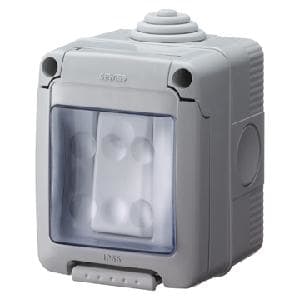 GEWISS - Contenedor completo estanco pulsador 1P NA 10A gris RAL7035 IP55