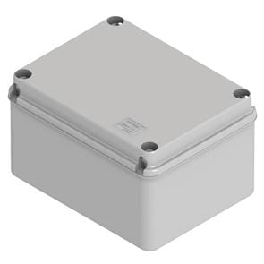 GEWISS - Caja de derivación con fondo de alta capacidad tapa baja atornillada paredes lisas 100x100x80mm gris RAL7035 IP56